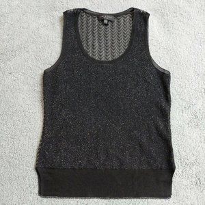 Rag & Bone Glitter Knit  Tank Top  Women's Size XXS Black